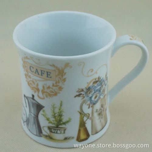 Fine China Ceramic Mug, Cafe Design, New Shape, 13oz Volume, Ideal for Promotional Gift